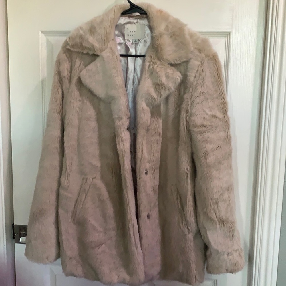 Faux Fur Ladies Pink/Tan Jacket